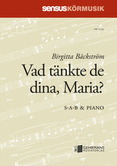 Vad tänkte de dina, Maria?