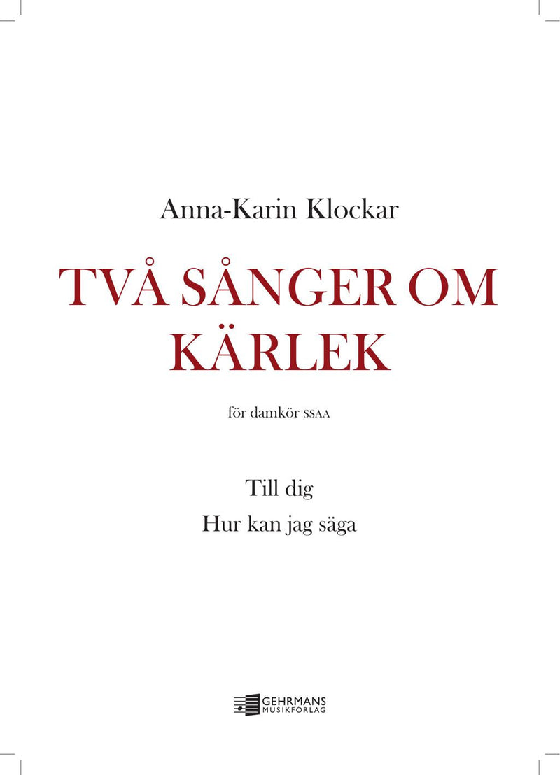 Två sånger om kärlek